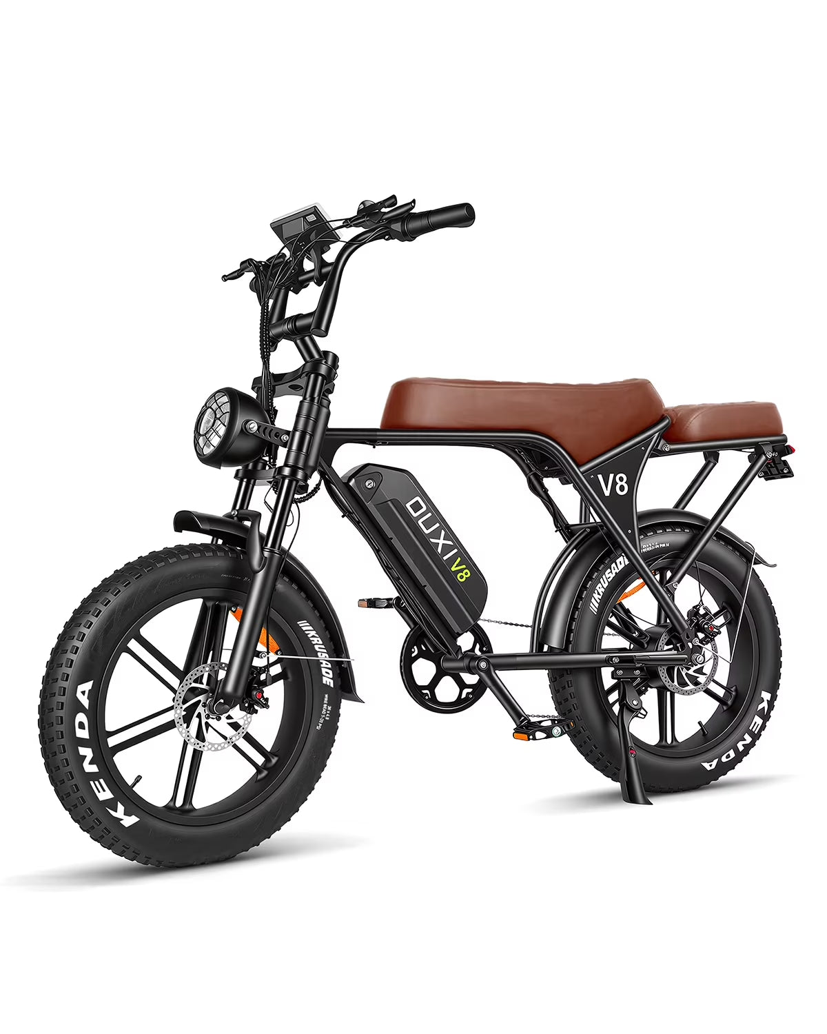 V8 Electric Bike for Adults, Ebike Moped Style with 1000W Peak Motor 48V 15Ah Battery, 20'' Fat Tire E Bike, Dual Disc Brakes Mountain Bike for Commuting & Off-Road, E-Bike UL2849