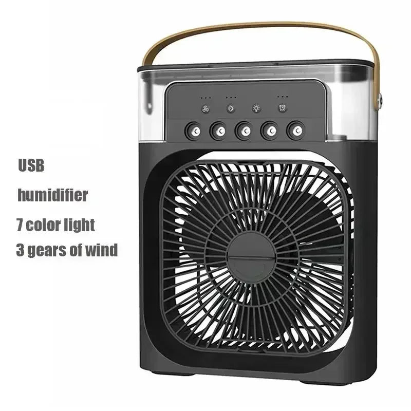 3-in-1 Portable Air Conditioner and Humidifier with LED Night Light and Adjustable Fan for Home and Office Use