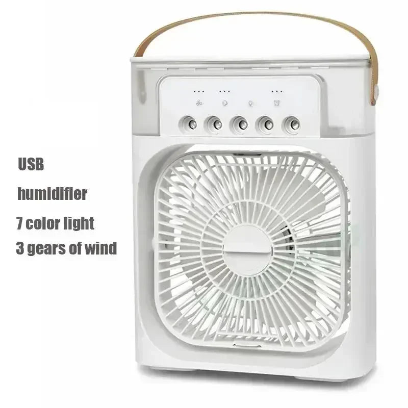3-in-1 Portable Air Conditioner and Humidifier with LED Night Light and Adjustable Fan for Home and Office Use